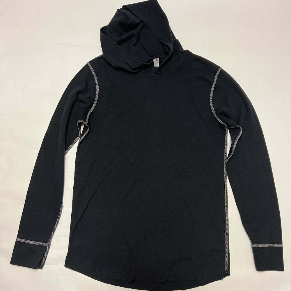 Next Level Apparel Hooded Thermal Long Sleeve Black Large